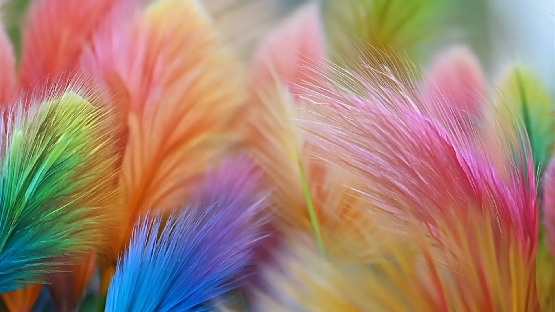 Colorful Feather Background for Title Animation